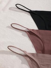 3pcs/Set Women's Solid Color Sexy G-String Panties