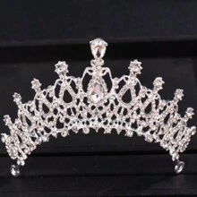Coroa Princesa Diadema de Cor Dourada com Strass para Noiva, Tiaras e Coroas para Mulheres, Acessórios de Cabelo para Casamento, Festa, Joias, Presentes de Diadema - cor - Visão 2