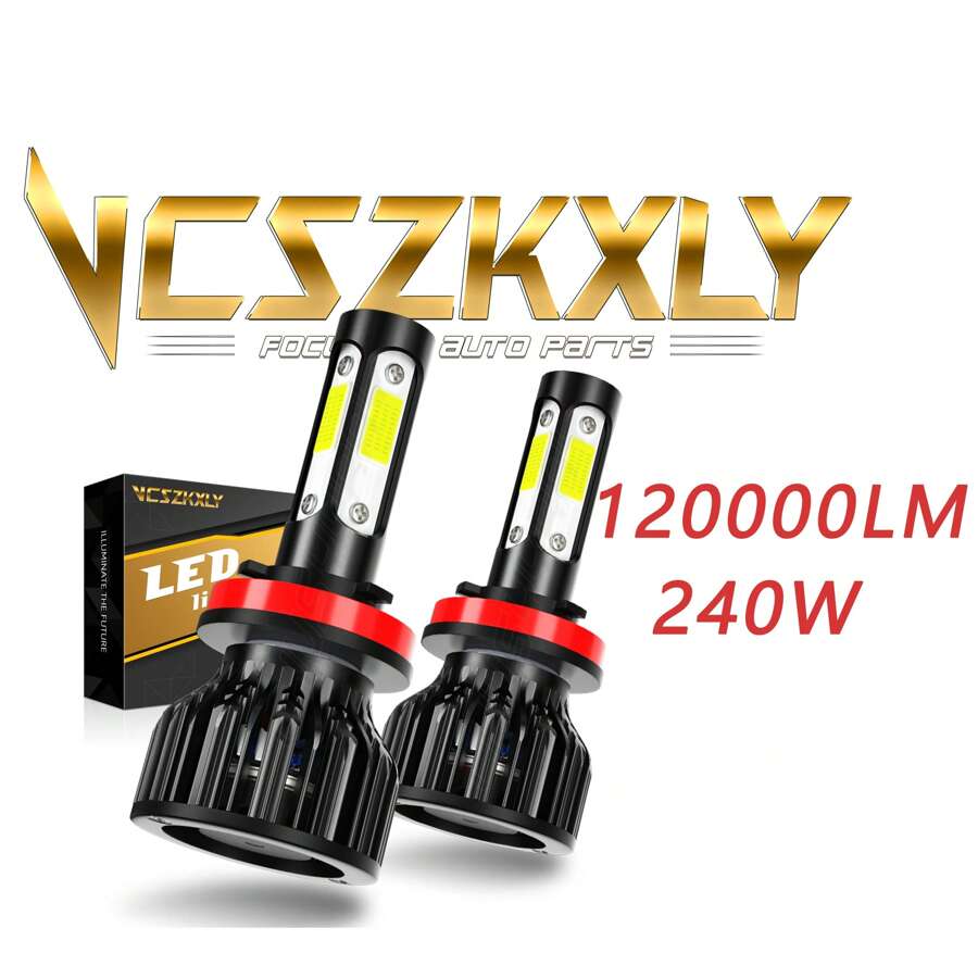 VCSZKXLY A Convenient And Practical Set Of H11 H4 9008 9007 LED Car Headlight Bulbs - Providing Your Vehicle With Charming Ultra Bright LED High/Low Beams, Dazzling White, 120000 Ultra-High Lumens (Also Compatible With H9 H7 H13 9003 9004 9005 9006)