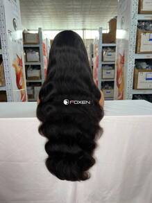 4x4 Body Wave Lace Frontal Wig - 100% Real Human Hair, Black, Fluffy & Natural Look, Perfect For Daily Wear Or Special Occasions 200% Density 4x4 Swiss HD Lace Frontal Body Wave Human Hair Wig Bye Bye Knots Pre Cut Glueless Wear And Go Body Wave Human Hair Wig Pre Plucked With Baby Hair Long Human Hair Wig
