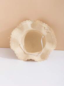 1/2pcs Children's Sun Hat, Girls' New Summer Straw Hat, Baby Travel Sun Ion Beach Hat, Fresh Bucket Hat, Cute European And American Cat Eye Glasses, Children's Fashionable Glasses