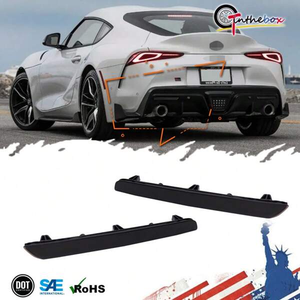 2pcs Smoked Lens Rear Bumper Bar Reflector Light Kit For Toyota GR Supra 2020-2022