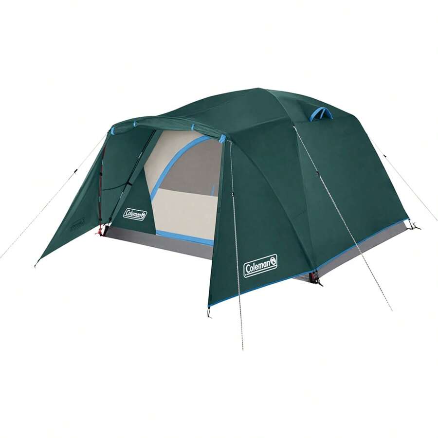 Coleman Skydome Tent With Full-Fly Weather Vestibule, 4/6 Person Weatherproof Tent Sets Up In 5 Mins, Rainfly & Carry Bag Included, 20% More Headroom Than Traditional Tents - Black - View 1