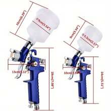 Paint Sprayer Tool Kit (2 Set) - 600/250cc Cup, With Pressure Gauge For Precise Spray Painting - Blue - View 4