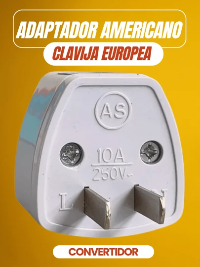 Clavija Convertidor Adaptador Europeo A Americano 10 Piezas Conector Enchufe Paquete 250v 10a en Caso de Viajes Amperaje 10A Voltaje 250V