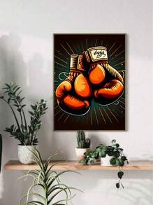 Abstract Neon Boxing Gloves Canvas Art,Portrait Orientation, Sports Gym Wall Painting,Canvas Wall Art,Wall Decoration,Artwork Decoration,Suitable For Living Room,Bedroom,Bathroom,Office Wall Decoration,Restaurant, Bar, Cafe,Mall Artwork Decoration,No Frame