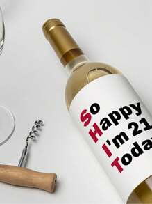 8 件，定制葡萄酒贴纸装饰标签、派对贴纸、节日贴纸、生日贴纸苏打水贴纸、自粘饮料、葡萄酒和其他瓶子装饰贴纸、饮用水标签矿泉水贴纸 - 長方形貼紙 - 查看 6