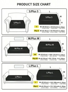 1pc Milk Silk Print Sofa Seat Cushion Cover, Geometric Pattern, High Elasticity Dust-Proof Anti-Dirty Anti-Slip Removable & Washable For Bedroom, Study, Living Room - Multicolor - View 4