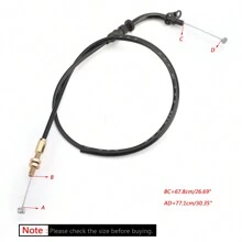 1x fil de ligne de câble d'accélérateur noir pour Suzuki Bandit 250 GSF250 74A