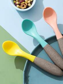 Customized Children's Portable Soft Gel Spoon, Infant Silicone Feeding Spoon, Baby Care Tableware, Compact & Convenient - Multicolor - View 3