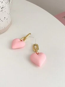 1 对金色心形耳环，简约时尚的欧美风格耳环，适合情人节、妈妈、母亲、母亲节、礼物 - 金黃色 - 查看 8