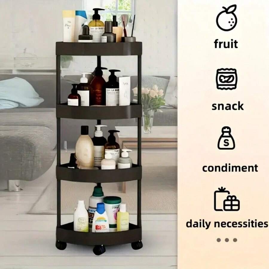 Multi-Tier Rolling Storage Rack, Bathroom Storage Mobile Rack, Multi ...