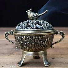 1pc Elephant Incense Burner, Metal Animal Elephant & Bird Shaped Incense Holder, Suitable For Spa, Yoga & Meditation, Home Decor & Unique Gift Idea, Incense Stand, Room Decor, Creative Incense Plate