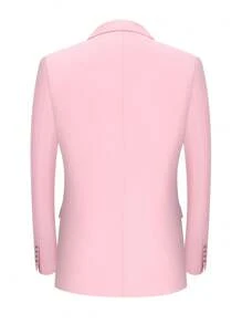 I FineLong Spring Fashion Casual Business Men Suit Jacket - Baby Pink - View 3