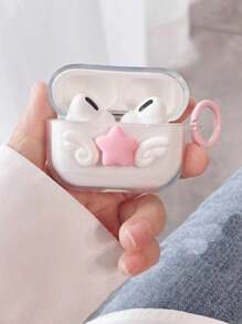 1pc Pink Angel Wings Love Bluetooth Ear Case Is Compatible With AirPods1/2/3/4/Pro/Pro2 Cute Cartoon Style Designed For Women - Multicolor - View 2