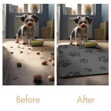 1 件速干爪印宠物喂食垫，易于清洁的宠物碗垫，适合所有季节的狗和猫，宠物笼垫 - 彩色 - 查看 6