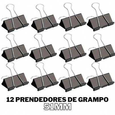 Conjunto 48 Prendedores de Papel Grampo Clips Coloridos Kit Escritório Office Escolar 25mm/32mm/41mm
