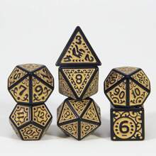 7pcs Polyhedron Digital Dice Set Engraved With Textures Pattern Dice D4-D20 For D&D Game And Funny Entertainment Board Games