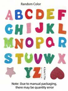 56 件多色闪光泡沫字母贴纸、自粘 A-Z 字母贴纸、DIY 工艺贴纸、室内字母贴纸、闪光贴纸、字母贴纸、闪光动物贴纸、泡沫字母、自粘贴纸、剪贴簿卡片贴纸 - 彩色 - 查看 3