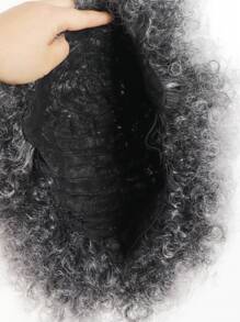 Peluca rizada afro ensortijada sintética de 5 pulgadas para mujeres, peluca puffy afro de tamaño pequeño para los años 70 y 80, con aspecto natural y esponjoso, ideal para uso diario