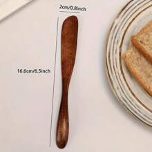1 件奶油刮刀、黄油刀、木制抹刀、果酱分配器、耐热奶油分散器、搅拌和烘焙工具、厨房小工具、公寓必需品、感恩节圣诞节万圣节派对用品 - 棕色 - 查看 2