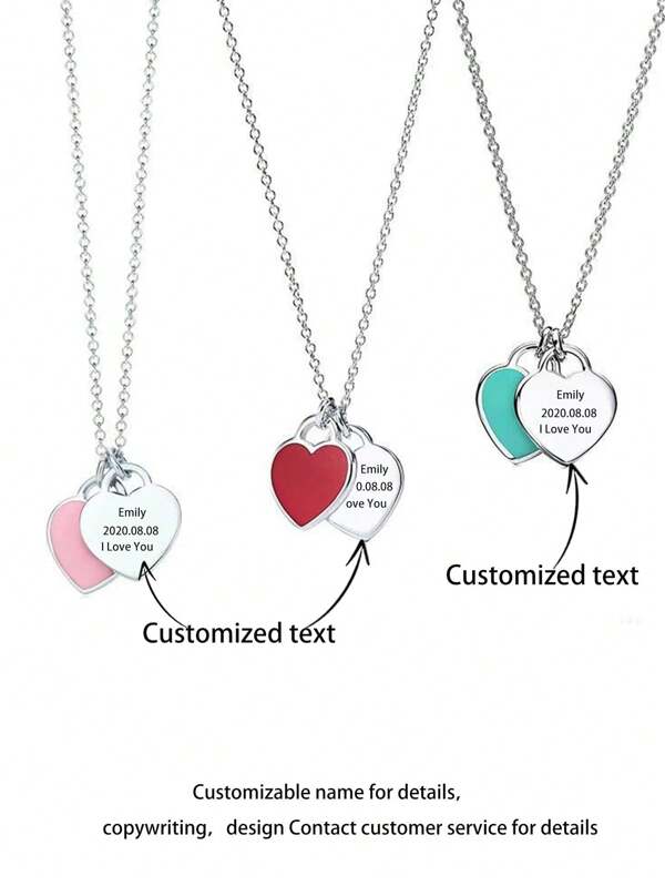 Personalized Fashionable Versatile Heart Pendant Necklace, Couples Jewelry Gift For Valentine's Day, Customizable Jewelry Gift For Women And Men