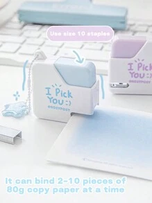 Cucitrice da studente mini portatile di design morbido e di bell'aspetto, dal look Ins, facile da utilizzare, di colore carino