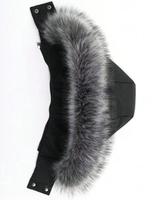 Manteau matelassé épais à capuche amovible et col en fausse fourrure pour femmes, idéal pour l'hiver - Noir - Voir 3