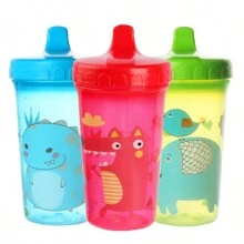 防摔防咬婴儿鸭嘴吸管杯300ML大容量水瓶防漏塑料杯