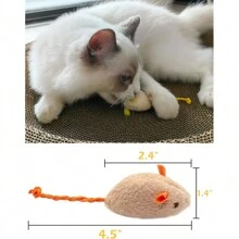 Juego de 1 a 10 piezas de juguetes de ratón con cascabel para gatos, juguete interactivo con imitación de piel de ratón para gatos de interior