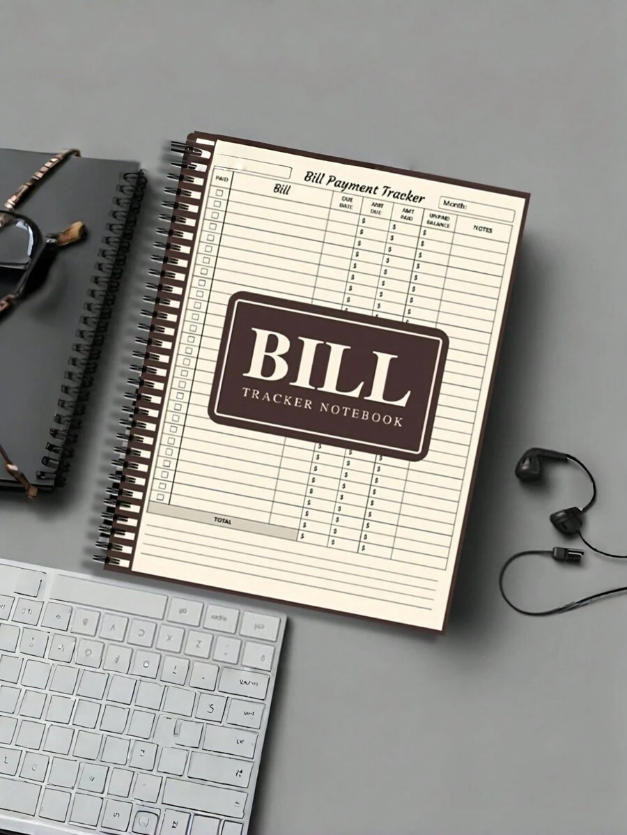 Spiral-Bound Bill Organizer Notebook - Adult Monthly Expense Tracker And Budget Planner, With Payment Checklist, English Version - Bill Notebook - View 1