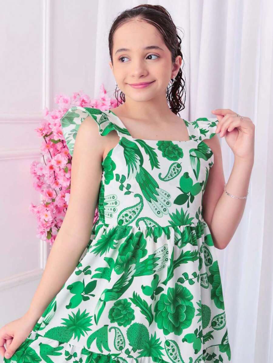 YOUTH DRESS TRES MARIAS PRINTS - SIZE 10 TO 16 - 橄欖綠 - 查看 1