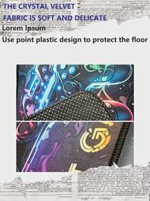 1 pièce Tapis de sol de zone de manette de jeu pour la chambre des garçons et les joueurs, tapis en polyester antidérapant et lavable en machine, tapis de sol de salle de jeux intérieure avec rembourrage en mousse, tapis à bas poils pour le salon, le bureau et la cuisine