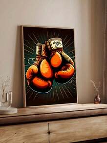 Abstract Neon Boxing Gloves Canvas Art,Portrait Orientation, Sports Gym Wall Painting,Canvas Wall Art,Wall Decoration,Artwork Decoration,Suitable For Living Room,Bedroom,Bathroom,Office Wall Decoration,Restaurant, Bar, Cafe,Mall Artwork Decoration,No Frame