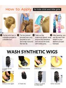 Children's Wigs Children's Ponytail Double Afro Puff Kinky Curls For Babies Children's Natural Black Synthetic Hair (Natural Black .3 Inch (Pack Of 2)) - Multicolor - View 11