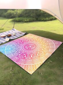 1 Stück leichte wasserdichte und sandabweisende Stranddecke, Outdoor Picknick Matte mit digitalem Schildkröten-Motiv, geeignet für Camping, Picknicks und Strände