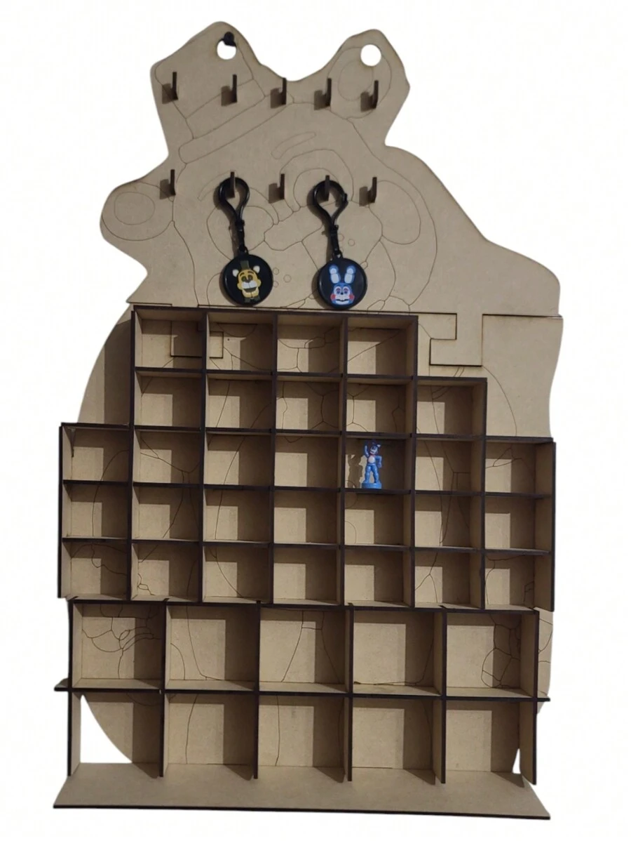Exhibidor colección vuala OSOS FIVE NIGHTS AT FREDDYS para colección, Decorativa de MDF. - Café integral - Ver 1