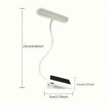 1pc/2pcs Adjustable Brightness & Color Temperature Clip-On Reading Light, Flexible & Portable For Bedside, Bedroom, Book Reading, Available In Black, White, Pink