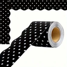 1 Roll 32.8 Feet Black Bulletin Board Borders, Scalloped Black Classroom Borders For Bulletin Board, White Board, Cork Board, Locker, Room Decor, Desk Decor And Classroom Decor,Classroom Decor,Office Decor,Room Decor,Home Decor,Wall Decor,Bathroom Decor,Bedroom Decor,Room Decoration Stuff,Posters