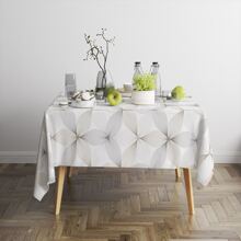 1pc Three Petal Flower Design White Tablecloth, Rectangular Polyester Tablecloth,Perfect For Dining, Picnics, Buffets, Holiday Dinners, Parties, Banquets, Restaurants, And Weddings, Western Food, Kitchen - Multicolor - View 10