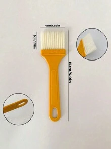 5/10/15 piezas Pinceles de plástico con cerdas duras para aceite de cocción de alimentos, pincel para aceite de barbacoa y pan plano, pincel delgado amarillo