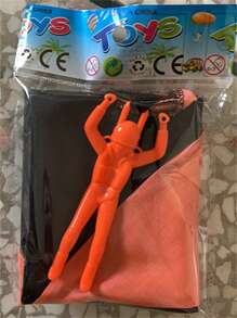 多种颜色可选一套，户外手动投掷降落伞玩具带迷你士兵，免费组装，伞兵弹簧，户外运动玩具礼物