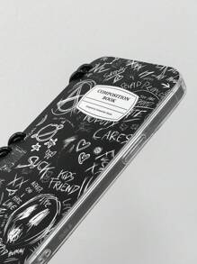 1 szt. Etui na telefon z klapką i nadrukiem graffiti, etui na telefon w stylu notebooka kompatybilne z Apple IPhone 11/12/13/14/15/16 Pro Max, Galaxy A05/A15/A25/A35/A53/A54/A55/S23/S24 Ultra - Przezroczysty - Zobacz 7