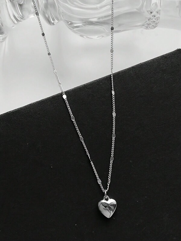 1 pieza Colgante de corazón de acero inoxidable, adecuado para uso diario de mujeres, Día de San Valentín, Mamá, Madre, Día de la Madre, Regalo