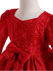 Cute Newborn Baby Girl High-End Adorable Dresses, Toddlers Girls' Birthday Party Puff Princess Floral Printed Dress