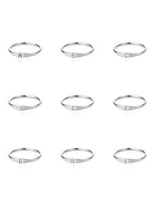 1pc Western Minimalist Stainless Steel 26 Letters Ring Suitable For Men And Women, Daily Wear