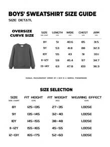 Sports Style Youthful Vitality Basketball Player Silhouette Basketball Print Boy Flower Gray Drop Shoulder Sweatshirt Curve Oversize Sweatshirt Casual All-Match Autumn And Winter Thick Fabric Warm Fleece Lining Round Neck Sweatshirt Loose Street College Style Long Sleeve Suitable For Cold Weather Clothing Containing Cotton Children's Clothing Plus Velvet Comfortable