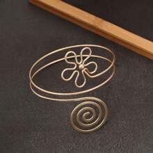 Hot Arm Jewelry Multi-Layer Spiral Flower Armband Exaggerated Metal Punk - 金色 - 查看 2
