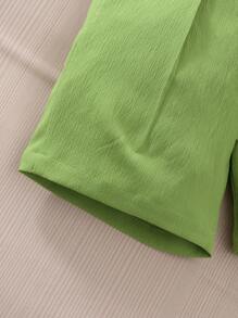 3pcs/Set Girls' Summer Casual Patterned Fabric Shorts - Multicolor - View 3