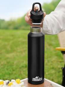 Yocity 1Pc Customized Sports Mug, Outdoor Sports Car Bottle, Customized Stainless Steel Keep Cold Insulated Mug, Portable Threadless Single Finger Open Lid Insulated Mug, Double Layer Vacuum Stainless Steel Large Capacity Kettle, Personalized Gift, Customized Gift, Birthday Gift, Holiday Gift